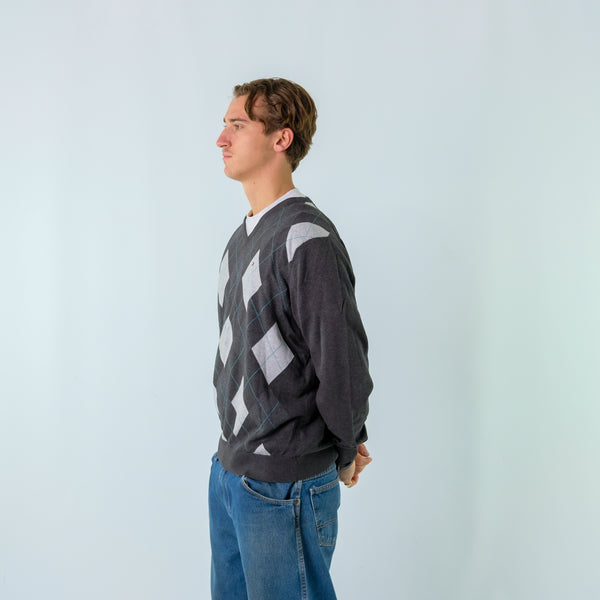 Charcoal Grey y2ks Tommy Hilfiger Knit Sweatshirt (XL)